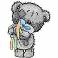 bear with toy machine embroidery design
